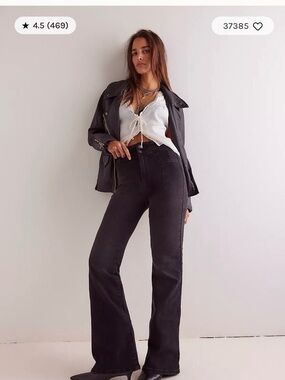 We the Free (Free People) Black High-Rise Flare Jeans